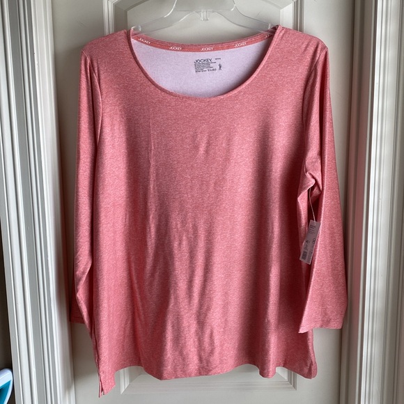 JOCKEY (1X) Soft Essentials Long Sleeve Tee Style 16841 Color 807 Rose Haze, NWT - Picture 3 of 12